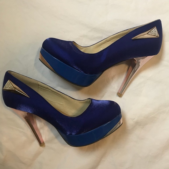 blue red bottoms heels